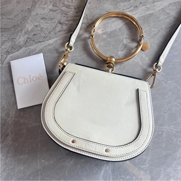 Chloe Cream and Gold Crossbody Bag - Picture 2 of 12